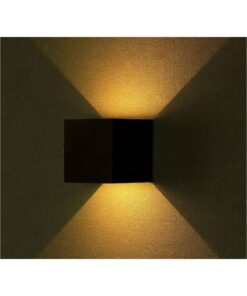 Applique Led Quadrata Da Parete 12W 4000K Carcassa Nera IP54 Doppio Illuminazione Angolo Regolabile SKU-218530