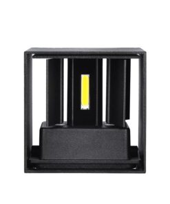 Applique Led Quadrata Da Parete 12W 4000K Carcassa Nera IP54 Doppio Illuminazione Angolo Regolabile SKU-218530