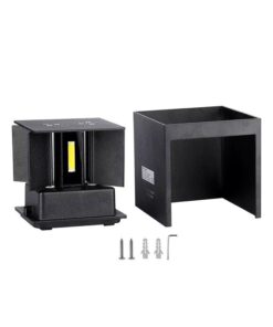 Applique Led Quadrata Da Parete 12W 4000K Carcassa Nera IP54 Doppio Illuminazione Angolo Regolabile SKU-218530
