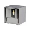 Applique Led Quadrata Da Parete 11W 3000K Carcassa Grigia IP54 Doppio Illuminazione Angolo Regolabile SKU-218531