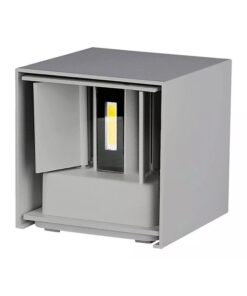 Applique Led Quadrata Da Parete 11W 3000K Carcassa Grigia IP54 Doppio Illuminazione Angolo Regolabile SKU-218531