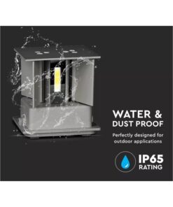 Applique Led Quadrata Da Parete 11W 3000K Carcassa Grigia IP54 Doppio Illuminazione Angolo Regolabile SKU-218531