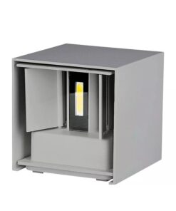 Applique Led Quadrata Da Parete 12W 4000K Carcassa Grigia IP54 Doppio Illuminazione Angolo Regolabile SKU-218532
