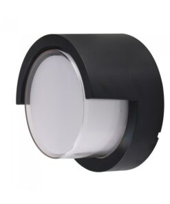 Applique Lampada Led Da Muro Parete Rotondo Neutro 4000K 12W Con Diffusore Semicoperto Colore Nero SKU-8538