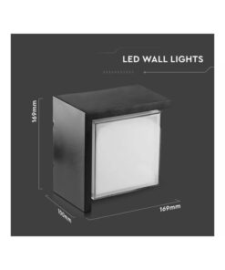 Applique Lampada Led Da Muro Parete Quadrato Neutro 4000K 12W Con Diffusore Semicoperto Colore Nero SKU-218540