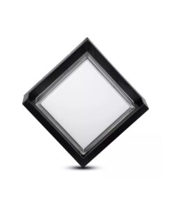 Applique Lampada Led Da Muro Parete Quadrato Neutro 4000K 12W Con Diffusore Semicoperto Colore Nero SKU-218540