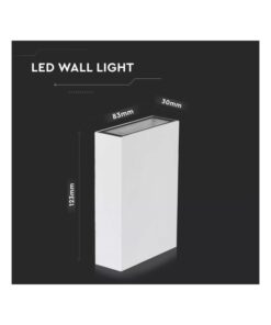 Applique Lampada LED da Muro Rettangolare 4W Colore Bianco 3000K IP65 Esterno Up-Down SKU-218560