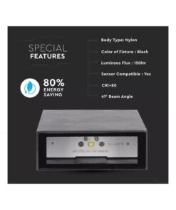 Alternative view of Applique Lampada LED da Muro Rettangolare 4W Colore Nero 3000K IP65 Esterno Up-Down SKU-218561