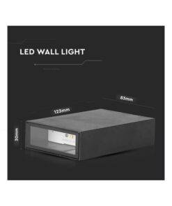Applique Lampada LED da Muro Rettangolare 4W Colore Nero 3000K IP65 Esterno Up-Down SKU-218561