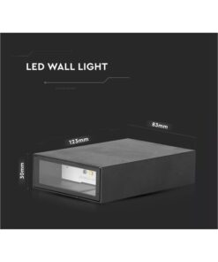 Applique Lampada LED da Muro Rettangolare 4W Colore Nero 6500K IP65 Esterno Up-Down SKU-218563