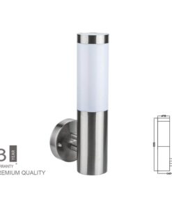 Applique Lampada da Parete Attacco E27 Acciaio Inossidabile Stile Candela IP44 Per Giardino SKU-8624