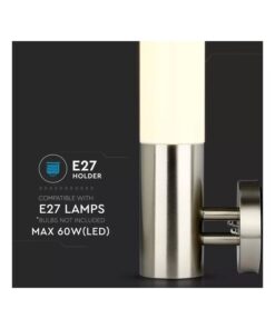 Applique Lampada da Parete Attacco E27 Acciaio Inossidabile Stile Candela IP44 Per Giardino SKU-8624