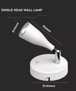 Alternative view of Applique Lampada Led Da Parete Con Interruttore Carcassa Bianca 3000K Testa Orientabile IP20 4,5W SKU-218675