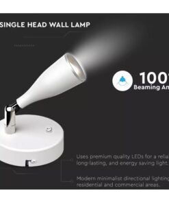 Applique Lampada Led Da Parete Con Interruttore Carcassa Bianca 3000K Testa Orientabile IP20 4,5W SKU-218675