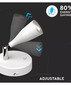 Applique Lampada Led Da Parete Con Interruttore Carcassa Bianca 4000K Testa Orientabile IP20 4,5W SKU-8677