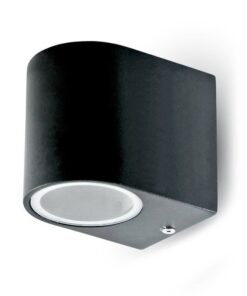 Applique Lampada Da Parete Circolare Attacco GU10 IP44 Carcassa Nera Illuminazione Da Un Lato SKU-7508