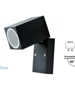 Applique Lampada Da Parete Quadrato Orientabile Attacco GU10 IP44 Carcassa Nera Illuminazione Da Un Lato SKU-7553