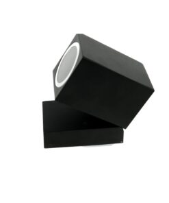 Applique Lampada Da Parete Quadrato Orientabile Attacco GU10 IP44 Carcassa Nera Illuminazione Da Un Lato SKU-7553