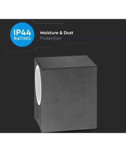 Applique Lampada Da Parete Quadrato Attacco GU10 IP44 Carcassa Nera Illuminazione Da Un Lato SKU-7510