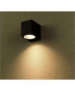Applique Lampada Da Parete Quadrato Attacco GU10 IP44 Carcassa Nera Illuminazione Da Un Lato SKU-7510
