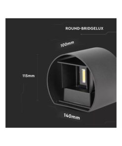 Alternative view of Applique Led Da Parete Bryana 6W 4000K Carcassa Nera Circolare IP65 Doppio Illuminazione Angolo Regolabile SKU-7090