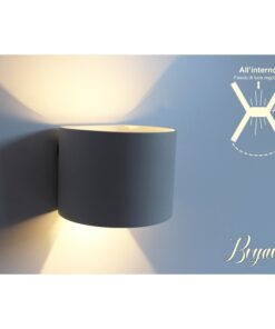 Applique Led Da Parete Bryana 6W Carcassa Bianca Circolare Bianco Caldo IP65 Doppio Illuminazione Angolo Regolabile SKU-217082