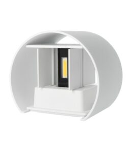 Applique Led Da Parete Bryana 6W Carcassa Bianca Circolare Bianco Caldo IP65 Doppio Illuminazione Angolo Regolabile SKU-217082