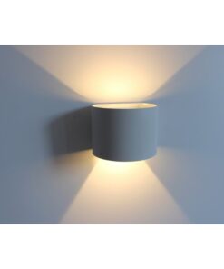 Applique Led Da Parete Bryana 6W Carcassa Bianca Circolare Bianco Neutro IP65 Doppio Illuminazione Angolo Regolabile SKU-7091