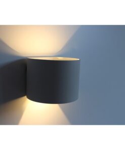 Applique Led Da Parete Bryana 6W Carcassa Bianca Circolare Bianco Neutro IP65 Doppio Illuminazione Angolo Regolabile SKU-7091