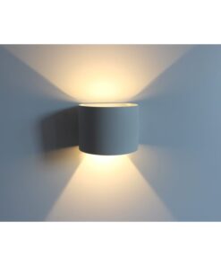 Applique Led Da Parete Bryana 6W Carcassa Bianca Circolare Bianco Neutro IP65 Doppio Illuminazione Angolo Regolabile SKU-7091