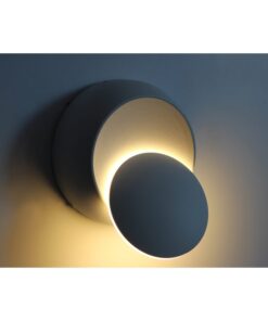 Applique Led Da Parete Celeste 5W Carcassa Bianca Rotondo Bianco Caldo 3000K Orientabile 360 Gradi SKU-7086
