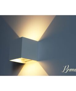 Applique Led Da Parete Brandie 6W Carcassa Bianca Quadrata Bianco Neutro IP65 Doppio Illuminazione Angolo Regolabile SKU-7088