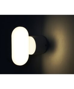 Applique Led Da Parete Dayna 6W Neutro 4000K Carcassa Bianca IP65 Ovale Orientabile 360 Gradi SKU-218287