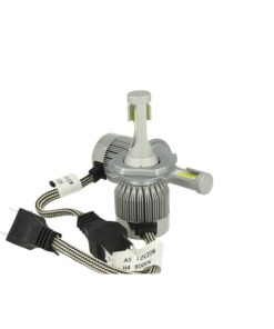 Kit Full Lampada Led Cob H4 20/20W 12V 24V Bi-Led Bi Luce Bianco 6000K Senza Driver e Ventilatore