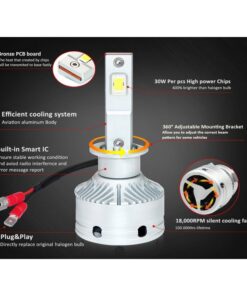 Kit Full Led H1 12V 50W 8000 Lumen Canbus All In One IP65 Dissipazione a Ventola