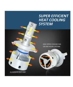 Kit Full Led H4 12V 50W 8000 Lumen Canbus All In One IP65 Dissipazione a Ventola