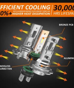 Kit Full Led Compatto H7 12V 45W 8000 Lumen Canbus All In One IP65 Dissipazione a Ventola