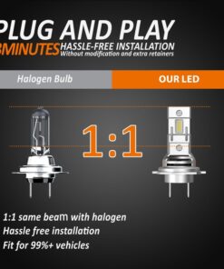 Kit Full Led Compatto H7 12V 45W 8000 Lumen Canbus All In One IP65 Dissipazione a Ventola