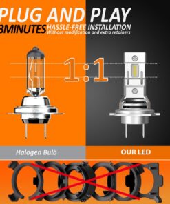 Kit Full Led Compatto H7 12V 45W 8000 Lumen Canbus All In One IP65 Dissipazione a Ventola