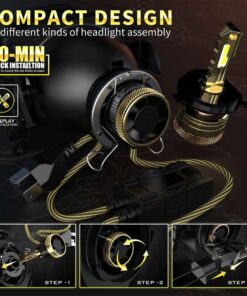 Kit Full Led Golden Key H4 120W 12000 Lumen 12V 6500K IP68 4 Volte Piu Luminoso