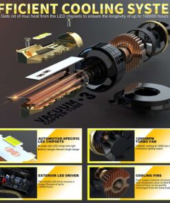 Kit Full Led Golden Key H4 120W 12000 Lumen 12V 6500K IP68 4 Volte Piu Luminoso
