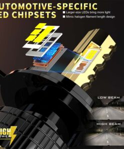 Kit Full Led Golden Key H4 120W 12000 Lumen 12V 6500K IP68 4 Volte Piu Luminoso