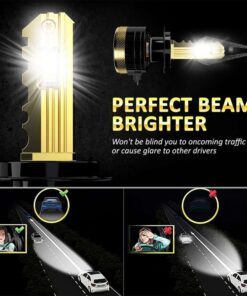 Kit Full Led Golden Key H7 120W 12000 Lumen 12V 6500K IP68 4 Volte Piu Luminoso