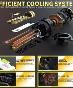 Kit Full Led Golden Key H7 120W 12000 Lumen 12V 6500K IP68 4 Volte Piu Luminoso