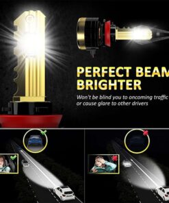 Kit Full Led Golden Key H8 H9 H11 120W 12000 Lumen 12V 6500K IP68 4 Volte Piu Luminoso