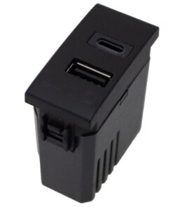 Alternative view of Modulo Presa Caricatore USB 5V 3A  USB-A + USB-C Colore Nero Compatibile Con Bticino Living e Vimar Plana