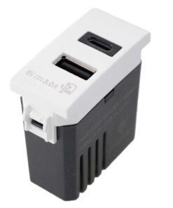 Alternative view of Modulo Presa Caricatore USB 5V 3A  USB-A + USB-C Colore Bianco Compatibile Con Bticino Living e Vimar Plana