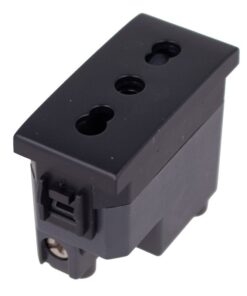 Presa Bipasso Bivalente 2P+T 10/16A Colore Nero Compatibile Con Bticino Living e Vimar Plana