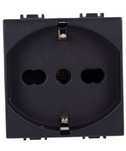 Presa Schuko 2P+T 16A Colore Nero Compatibile Con Bticino Living e Vimar Plana