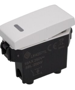 Interruttore Unipolare 1P 16A Con Indicatore Luce Led Colore Bianco Compatibile Con Bticino Living e Vimar Plana